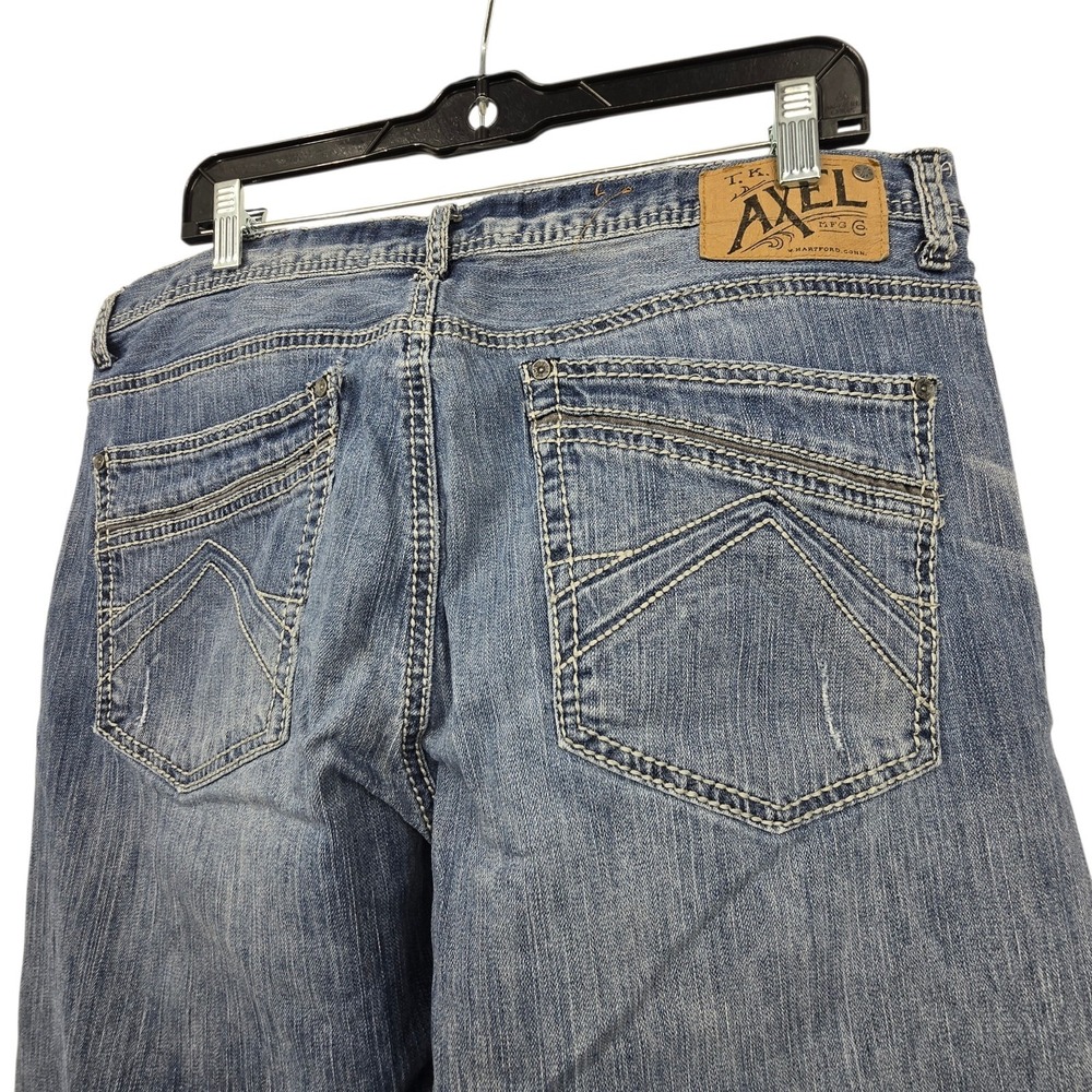 TK AXEL Wolcott Straight Leg Jeans Men's 36" X 32.5" Med Wash Hi Rise Blue Denim
